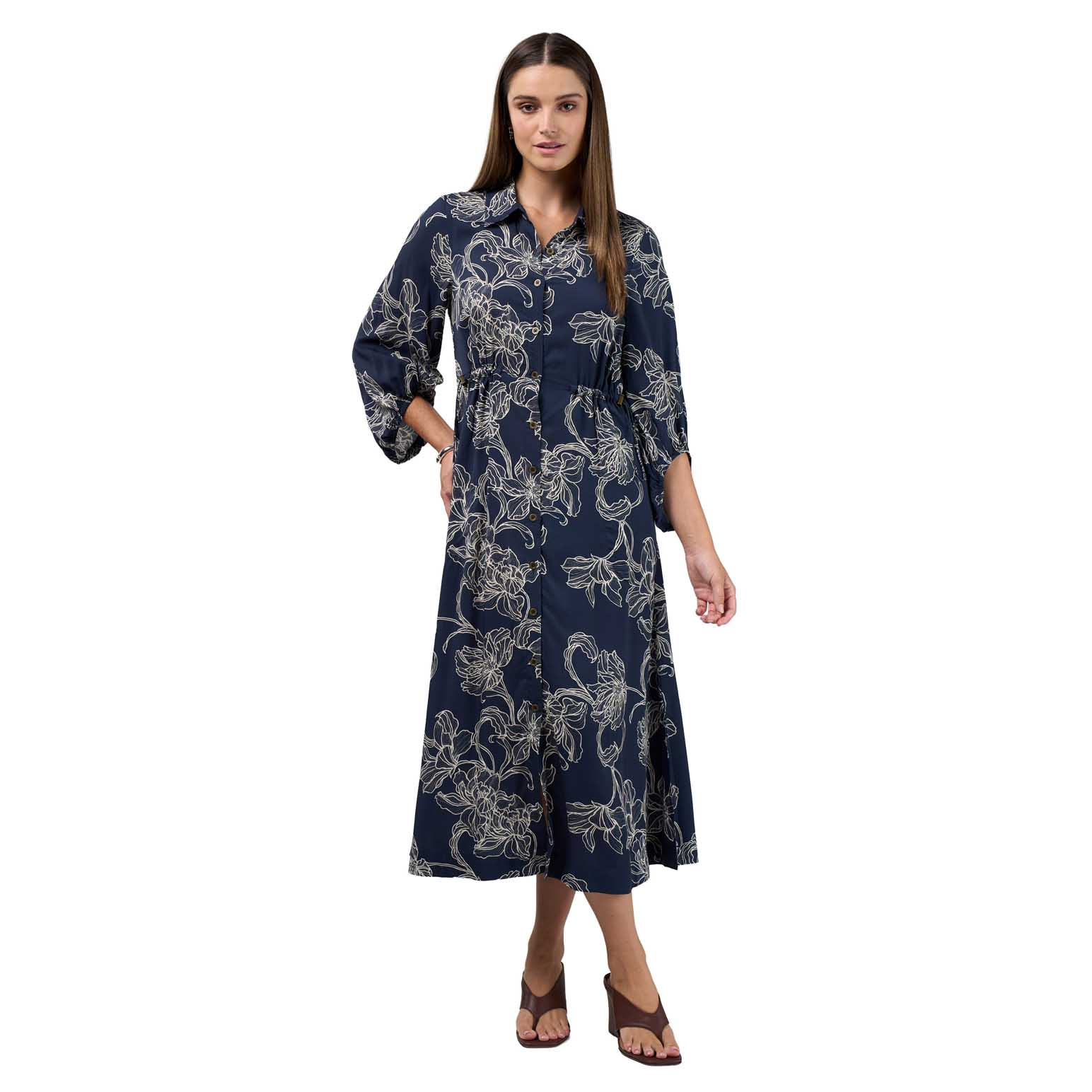 Madly Sweetly Blueprint Shirt Dress